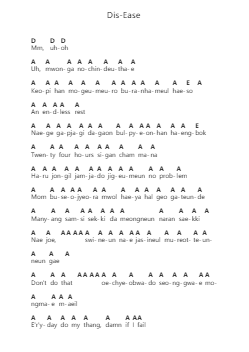 Dis-Ease Klavierbuchstaben-Noten von BTS - Arr.Jefgiles Greren