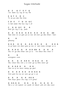 Sugas Interlude Piano letter notes by Halsey - Arr.Gwenje Cookmike