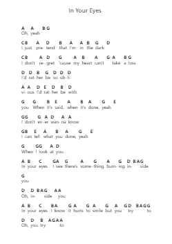 In Your Eyes 鋼琴字母譜由 The Weeknd - 編曲 Chamcarr Cherbard
