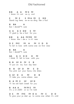 Old Fashioned Piano letter notes by Bruno Major - Arr.Reyblume Poundtor