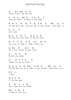 Salt And The Sea Nota surat piano oleh The Lumineers - Arr.Kelins Woothe