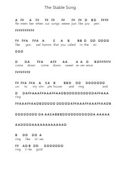 The Stable Song पियानो पत्र नोट्स द्वारा Gregory Alan Isakov - Arr.Cookdunn