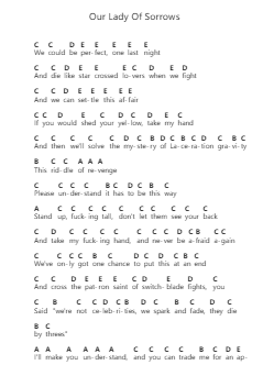Our Lady Of Sorrows Nota surat piano oleh My Chemical Romance - Arr.Moivogt Alickckens