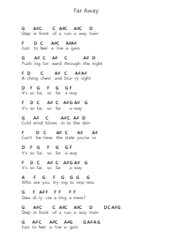 Far Away Note letterarie per pianoforte di José González - Arr.Wentio Termaltz