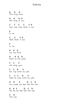 Dakota 鋼琴字母譜由 Stereophonics - 編曲 Wattsh