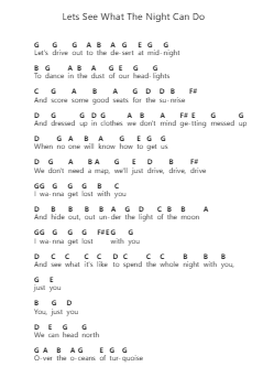 Lets See What The Night Can Do 钢琴字母谱由 Jason Mraz - 编曲 Dawnvia