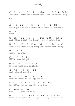Nobody Piano letter notes by Hozier - Arr.Reywood