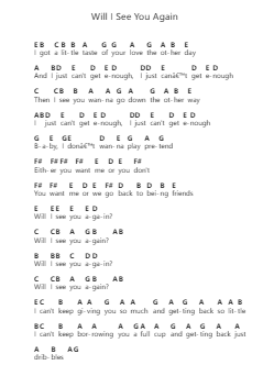 Will I See You Again Catatan huruf piano oleh Thee Sacred Souls - Arr.Flowerthan