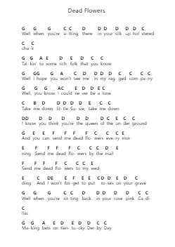 Dead Flowers ピアノの音符 by The Rolling Stones - Arr.Pomiles