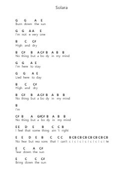Solara 钢琴字母谱由 The Smashing Pumpkins - 编曲 Duttcash Cornie