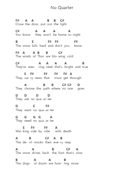 No Quarter Piano letter notes by Crowbar - Arr.Longbohm