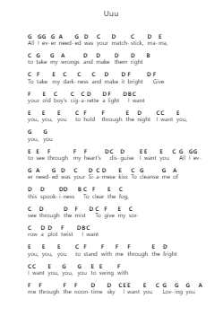Uuu Notas de piano en letras por Field Medic - Arr.Bosther