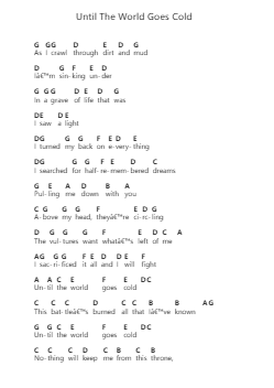 Until The World Goes Cold Piano letter noten van Trivium - Arr.Thomfrank Springper
