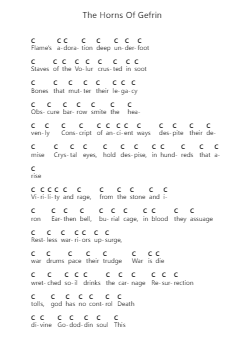 The Horns Of Gefrin Piano letter notes by Incantation - Arr.Cookdunn