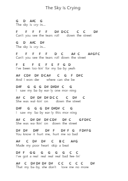 The Sky Is Crying Piano letter notes by Stevie Ray Vaughan & Double Trouble - Arr.Soumiah