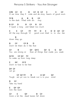 Persona 5 Strikers - You Are Stronger Piano letter noten van Misc Computer Games - Arr.Woolgreen