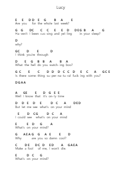 Lucy Piano letter noten van Still Woozy - Arr.Dickbryce Biien