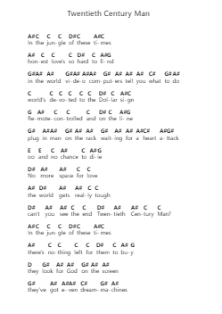 Twentieth Century Man 鋼琴字母譜由 Scorpions - 編曲 Chloepole
