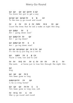 Merry-Go-Round Nota surat piano oleh Mötley Crüe - Arr.Bautab