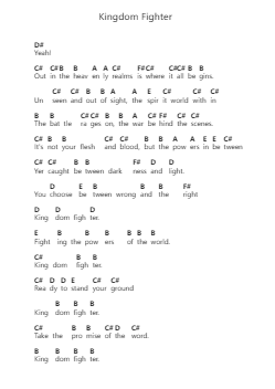 Kingdom Fighter Ноты для пиано в буквенном формате от Impellitteri - Arr.Palo
