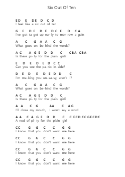 Six Out Of Ten Piano letter notes by dodie - Arr.Jecie Youngjean