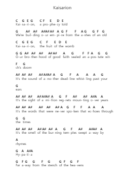 Kaisarion Piano letter notes by Ghost - Arr.Whittrine Pruham