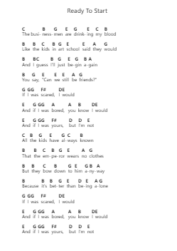 Ready To Start पियानो पत्र नोट्स द्वारा Arcade Fire - Arr.Wescan