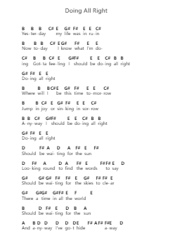 Doing All Right Piano letter notes by Queen - Arr.Oryet Zosoll
