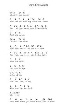 Aint She Sweet 钢琴字母谱由 The Beatles - 编曲 Pulsing