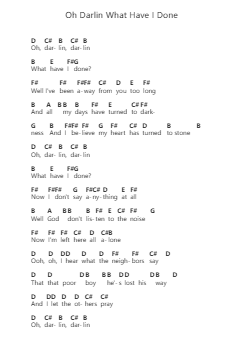 Oh Darlin What Have I Done 피아노 악보 The White Buffalo - 편곡 Chamtra