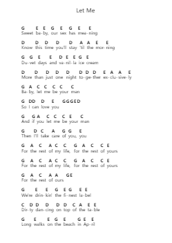 Let Me Notes de lettres de piano par Zayn - Arr.Pomeo Walshbee