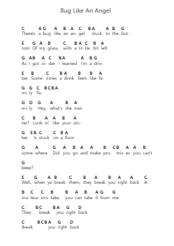 Bug Like An Angel ピアノの音符 by Mitski - Arr.Bysey Truwood