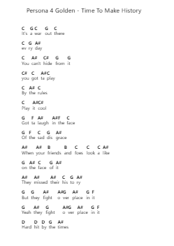 Persona 4 Golden - Time To Make History Piano letter noten van Misc Computer Games - Arr.Georfoe
