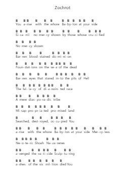 Zochrot Piano letter notes by Carcass - Arr.Eipsridge Zangphne