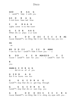Disco Piano letter notes by Surf Curse - Arr.Asdict
