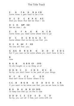 The Title Track Piano letter notes by Origami Angel - Arr.Joanreade Annlus
