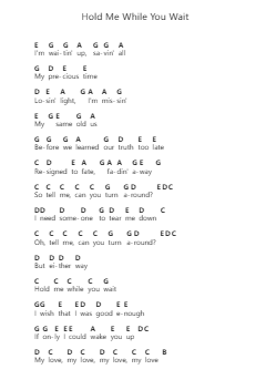 Hold Me While You Wait Piano letter notes by Lewis Capaldi - Arr.Kingred
