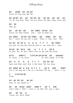 Killing Boys Piano letter notes by Halsey - Arr.O'Neilgrey