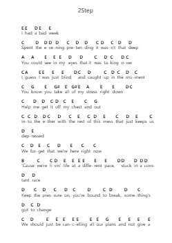 2Step Catatan huruf piano oleh Ed Sheeran - Arr.Bobpritt Kathpril
