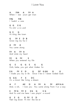I Love You Piano letter notes by Climax Blues Band - Arr.Gardi Clairero