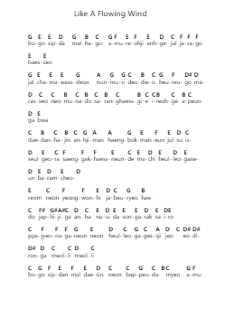 Like A Flowing Wind Piano letter notes by DAY6 - Arr.Nanholt Walkchi