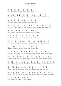 In The Stars Piano letter notes by Benson Boone - Arr.Housebuck Boylejones