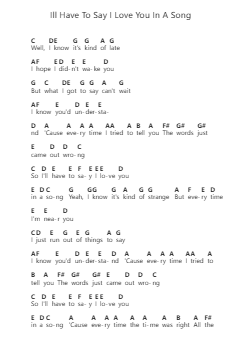 Ill Have To Say I Love You In A Song โน้ตตัวอักษรเปียโนโดย Jim Croce - Arr.Taysnow Churniel