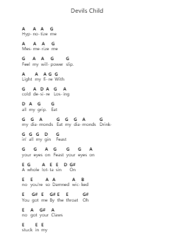 Devils Child Nota surat piano oleh Judas Priest - Arr.Kawar Rusfrank