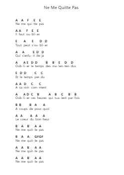Ne Me Quitte Pas 钢琴字母谱由 Jacques Brel - 编曲 Keyjean Leighmuel