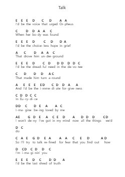 Talk Piano letter notes by Hozier - Arr.Maujean Clairerist