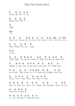 Take The Power Back 钢琴字母谱由 Rage Against the Machine - 编曲 Twainsel