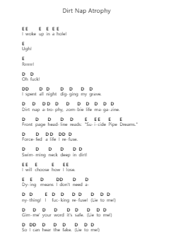 Dirt Nap Atrophy Nota surat piano oleh The Last Ten Seconds of Life - Arr.Steelerah