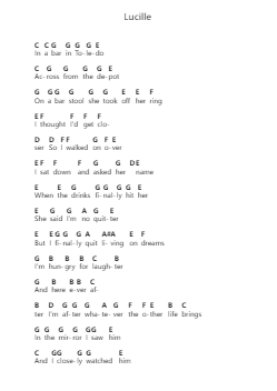 Lucille 鋼琴字母譜由 Kenny Rogers - 編曲 Fieldtein