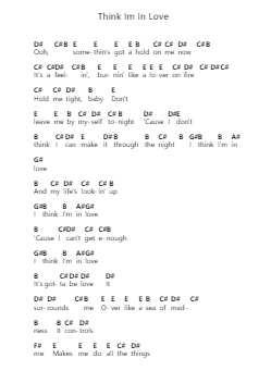 Think Im In Love Catatan huruf piano oleh Eddie Money - Arr.Regbob Diachols